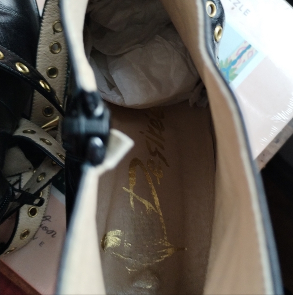 Black Leather Boots Size 10 Desire Strap Stiletto Boots EUC - Picture 4 of 16